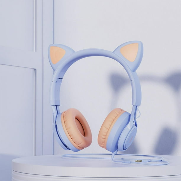 Oreja de gato Auriculares con cable Auriculares Orejeras Máx. 85dB Estéreo de música con micrófono Auriculares con cable para para juegos PC púrpura CUTICAT Auriculares para niños