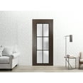 thumbnail image 3 of Sliding French Pocket Door 32 x 80 inches | Planum 2122 Chocolate Ash Frosted Glass | Kit Trims Rail Hardware | Solid Wood Interior Bedroom Sturdy Doors, 3 of 6