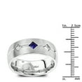 thumbnail image 2 of Unique Wedding Bands Platinum Sapphire Diamond Wedding Ring for Men (Size 10.5), 2 of 3