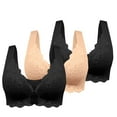 thumbnail image 1 of WZXFASHION Womens No Ring French Womens Front Close Bra T Back Plus Size Unlined Bra For Large Bust Bra T XXXL, 1 of 9