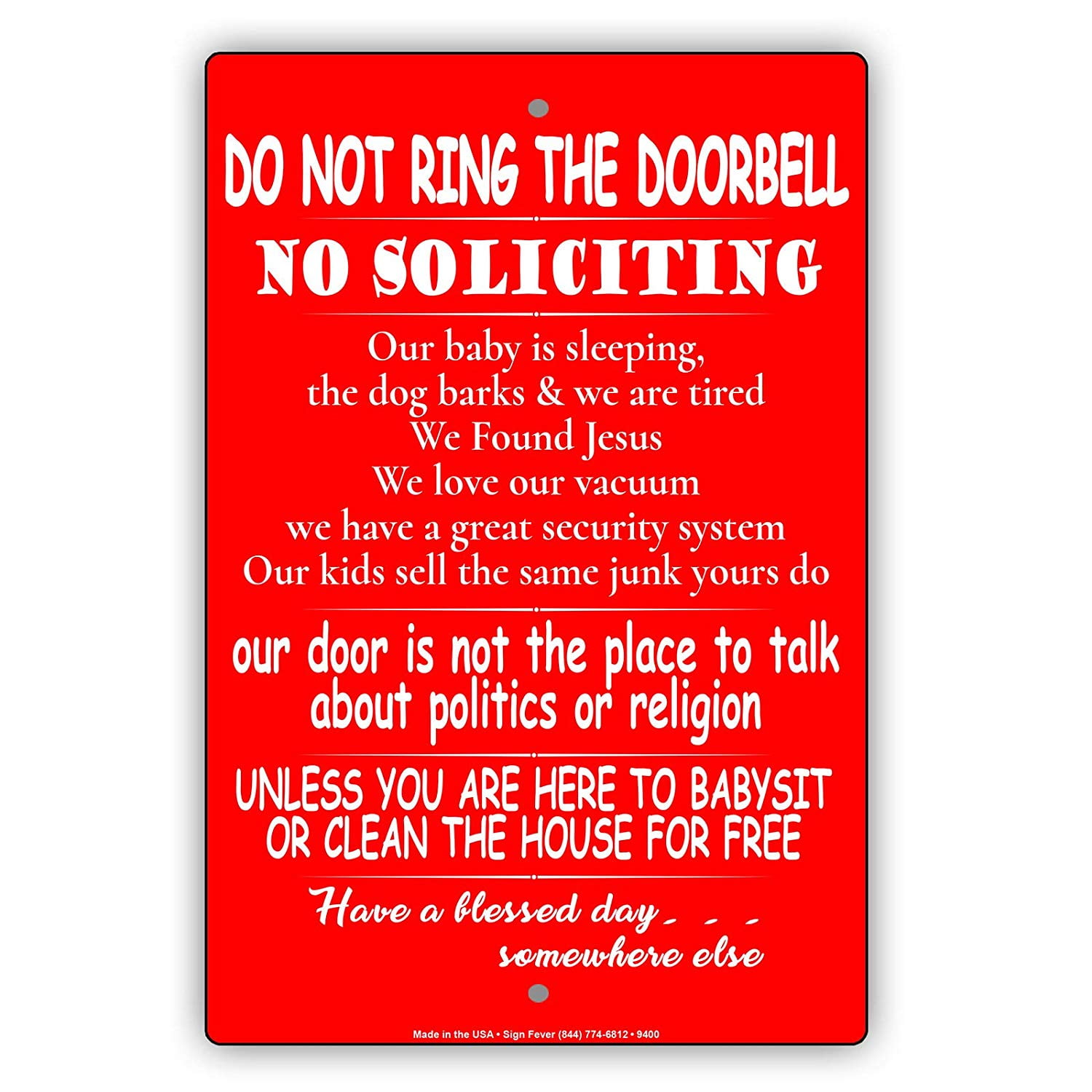 Do Not Knock Sign Front Door Magnet No Soliciting Door Sign Do Not Ring Bell 