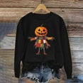 thumbnail image 4 of Jsaierl Women's Halloween Sweatshirts Spooky Pumpkin Ghost Print Sweatshirt Classic Crewneck T-shirt Long Sleeve Dressy Casual Pullover Tops Halloween Costumes, 4 of 4