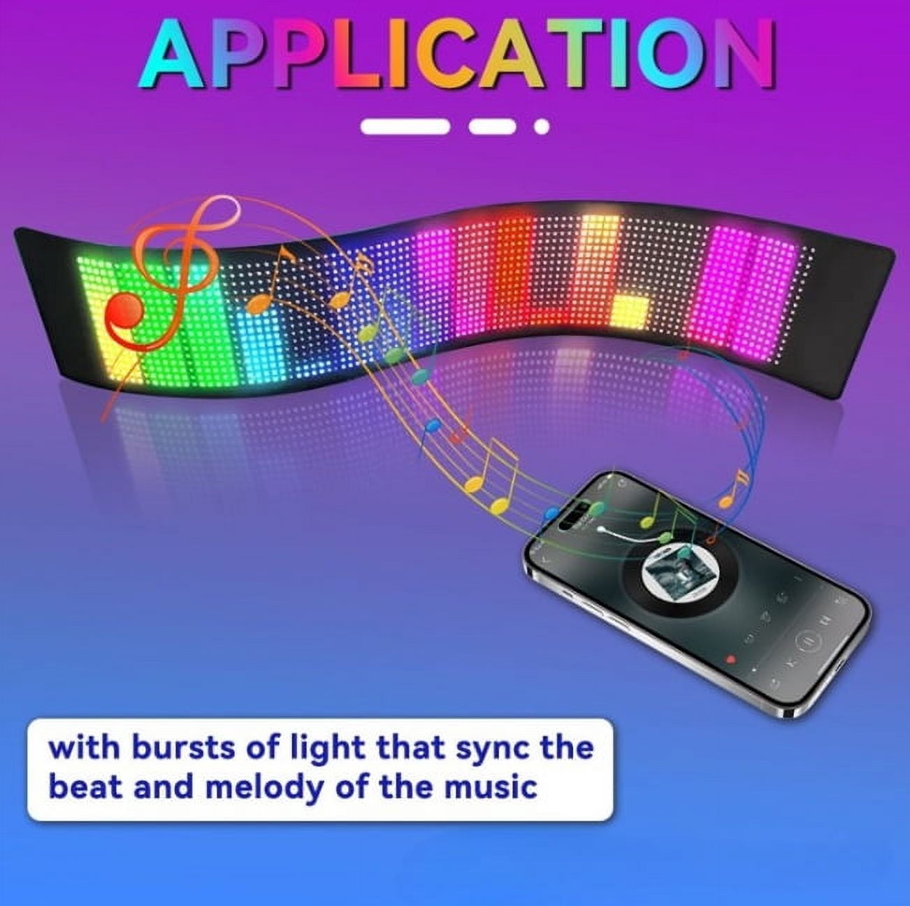 LED Car Soft Screen USB Car Flexible Advertising Screen APP Bluetooth Window Glass Devil's ye Display Screen
