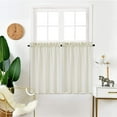 thumbnail image 2 of 1 Pcs Waterproof Tier Curtains Valance, Rod Pocket Waffle Woven Textured Short Window Curtain for Cafe, Bathroom, Kitchen, 2 of 8