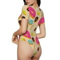 thumbnail image 3 of Balery Donuts Women's Short Sleevee Crew Neck Bodysuit Tops Short Sleeve Tops Basic-XX-Large, 3 of 9