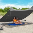 thumbnail image 2 of Red Suricata Grey Family Beach Sun Shade Canopy Tent Sunshade with sand anchors, 2 of 8