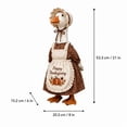 thumbnail image 2 of Fall Porch Goose Outfit with Pumpkin Embroidery, 21 Inch, Brown and Cream, Thanksgiving Decoration, 2 of 5