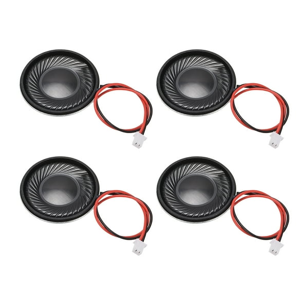 Altavoz Magnético DIY de 1W 8 Ohm de 28mm de forma redonda, reemplazo de altavoz con línea de terminal PH2.0/1.25mm-2P 4pcs