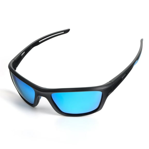 REAVEE Sports Glasses Blue Lens Cycling Glasses Men Women Polarized UV400 Protection Running Glasses
