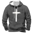 thumbnail image 3 of Blekii Men's Cross Print Hooded Sweatshirt, Graphic Pullover with Religious Motif, Casual Long Sleeve Streetwear Top, Soft Cotton Blend for Comfort, Statement Piece for Faith-Based, 3 of 5