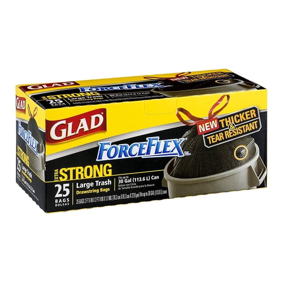 Glad Large Trash Bags Drawstring - 30 Gallon - 25 Count