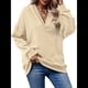 thumbnail image 1 of Sudadera con Capucha para Mujer, Cuello en V, para Invierno y Otoño. Crema XXL, 1 of 8