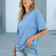 thumbnail image 4 of Sudadera,Blusa informal de manga corta para mujer, cuello redondo, bolsillo, mezcla de poliéster y elastano, ajuste suave y cómodo, ideal para uso diario en casa, sopatenor, 4 of 8