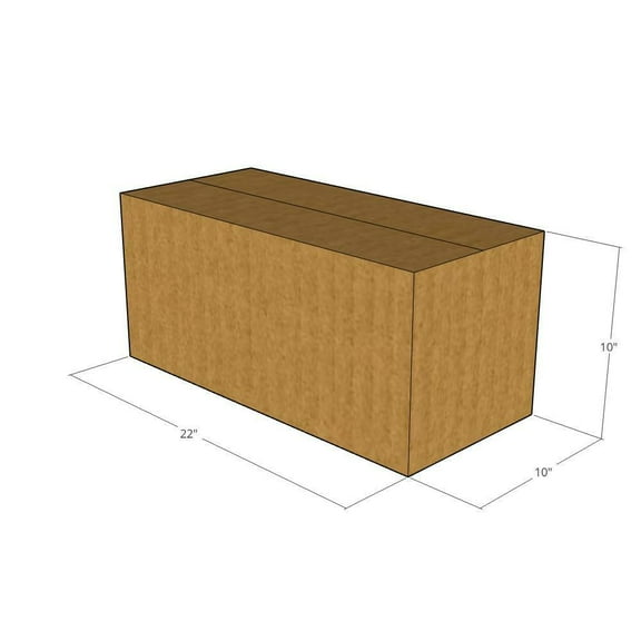 22x10x10 Kraft Brown Corrugated Shipping Boxes, 32 ECT Single-Wall, Qty 5