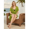 thumbnail image 5 of HAPPY BAY Women's Beachwear Swimsuit Coverups for Women Summer Bikini Sheer Chiffon Cover up Dress Bathing Suit Swim Beach Cover ups for Swimwear XL-XXL Solid Plain, Ivy Green, 5 of 5