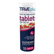 Trueplus Fast Acting Glucose Chewable Tablets 4g Raspberry, 10 Ea, 3 Pack