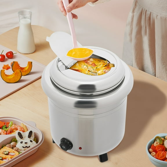 Commercial Soup Warmer, 3.25gal Capacity 201 Stainless Steel Construction, 86-185°F Temperature Control for Restaurant and Cafe Use