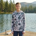 thumbnail image 3 of Lanbubble Boys Rash Guard Shirts Long Sleeve Quick Dry Beach Swim Hooded with Thumb Hole 7-14Years, 3 of 8