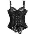 thumbnail image 4 of Ugoldhm Women's Sheer Floral Lace Corset - Textured Lace-Up Overbust Bustier Body Shaper Wear, 4 of 8