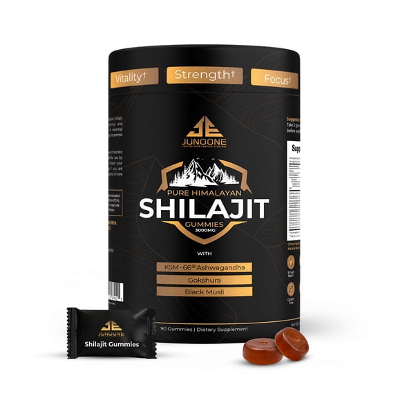 Junoone Himalayan Shilajit Gummies with Ashwagandha & Black Musli - 90 Count - 45 days supply