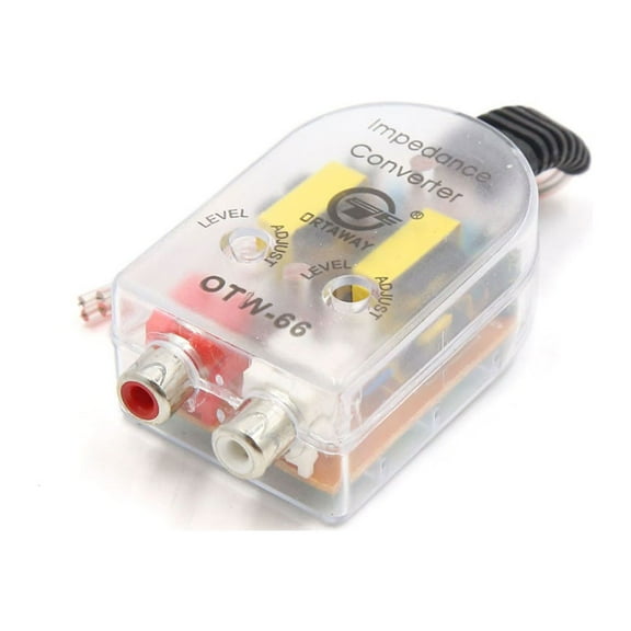Unique Bargains Clear High to Low Output to RCA Line Control Car Amplifier Impedance Converter