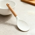 thumbnail image 4 of Silicone Rice Paddle with Wooden Handles, Non-Stick Rice Spoon, Mashed Potato Serving Spoon, Heat Resistant Cookware, Protects Surfaces with Gentle Head Design, 1 Pcs, 9.05x2.95", 4 of 8