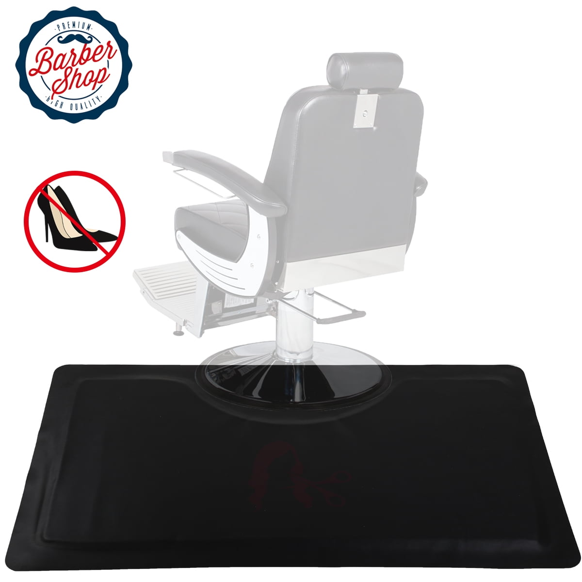 Waterproof Salon & Barber Shop Chair Anti-Fatigue Floor Mat Spa Equipment Black 