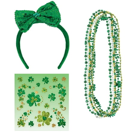 St. Patrick's Day Headband and Beads Bundle