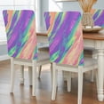 thumbnail image 2 of Colorful Gradual Chair Back Covers Set of 6, Watercolor Abstract Modern Removable Dining Seat Cover Washable Kitchen Chair Slipcovers Protective for Party Festival Decoration 19x20in, 2 of 9