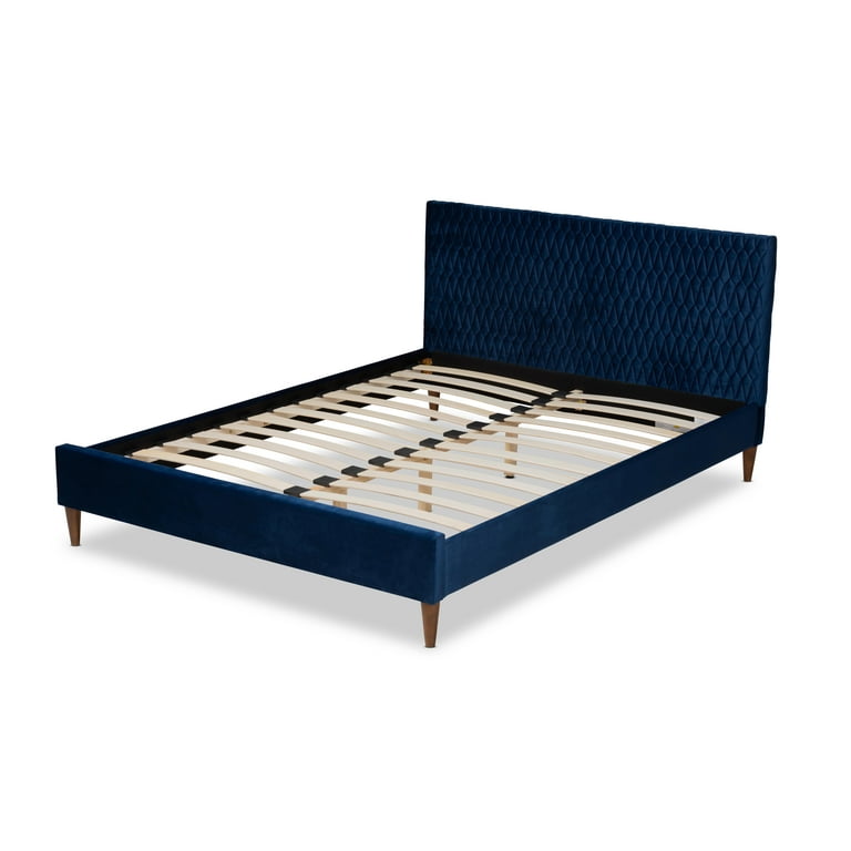 Baxton Studio Frida Glam and Luxe Royal Blue Velvet Fabric Upholstered Queen Size Bed Baxton Studio Frida Glam and Luxe Royal Blue Velvet Fabric Upholstered Queen Size Bed