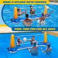 thumbnail image 2 of 118" Pool Volleyball Set – Inflatable Volleyball Court with 2 Weight Bags, Upgraded PVC Ball & Pump – Fun Pool Games for Adults & Family | Summer Party Gift for All Ages, 2 of 8