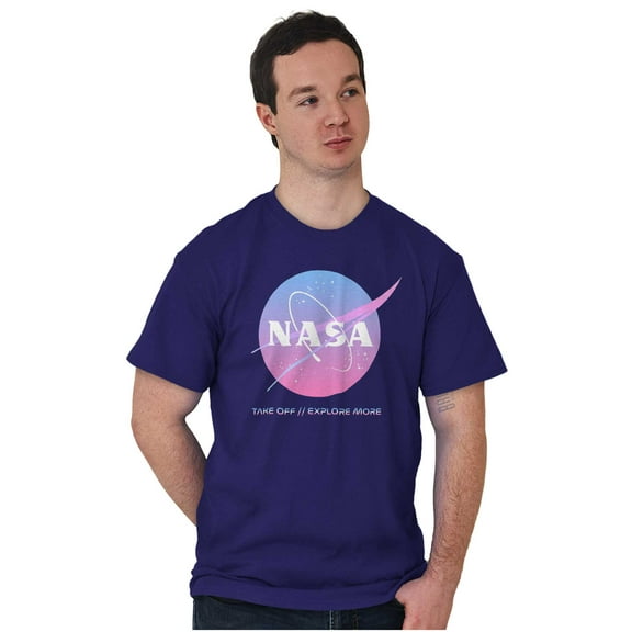 NASA Vaporwave Take Off Explore More Men's Graphic T Shirt Tees Brisco Brands L