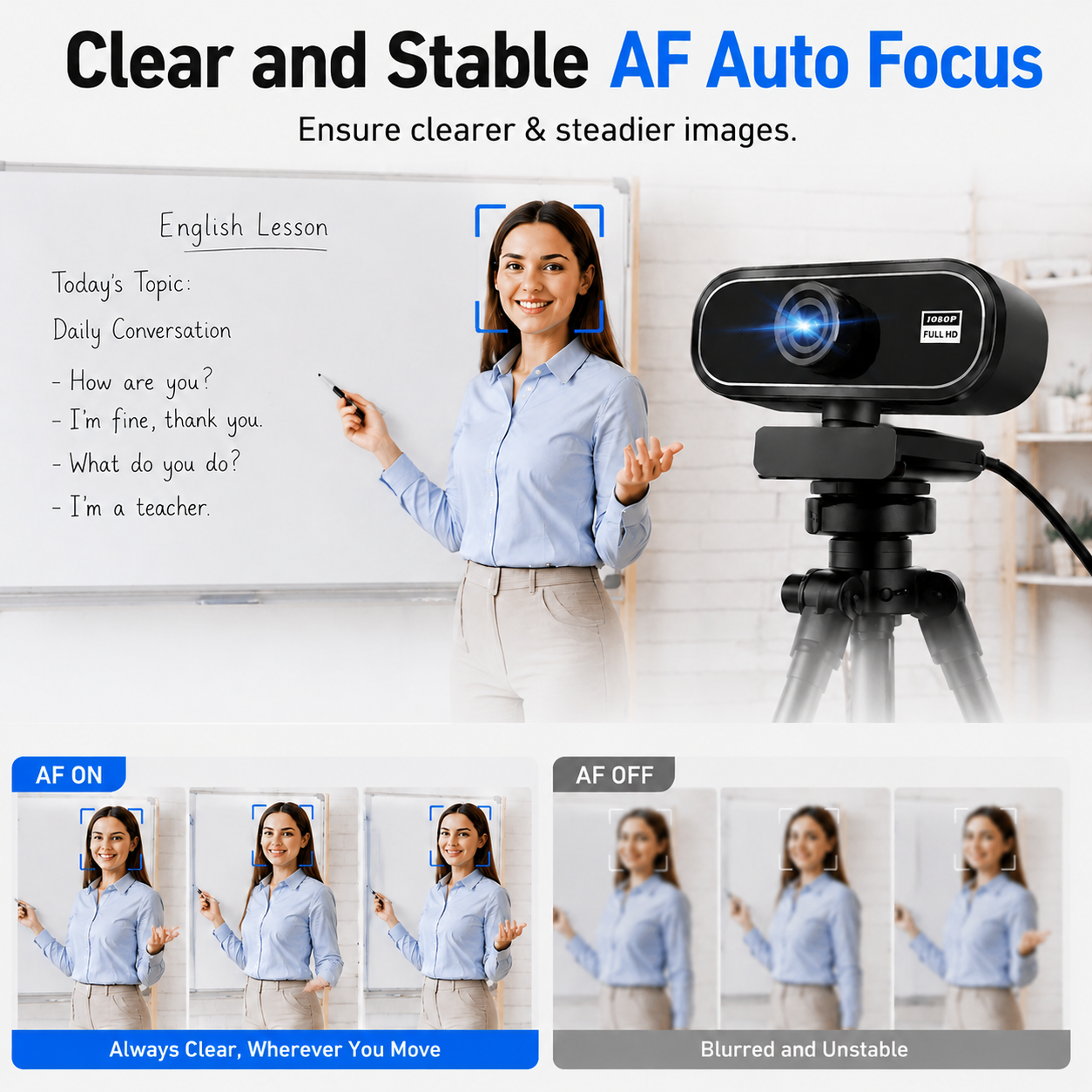 RONY 1080P Webcam with Auto Focus & Noise Canceling Mic photo 4