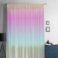 thumbnail image 5 of Teal Pink Ombre Semi Sheer Curtains Drapes for Living Room, Bedroom, French Doors Window 84 Inches Long, Modern Abstract Art Aesthetics Rod Pocket Chiffon Curtain Drapery Voile Draperies Panel, 5 of 6