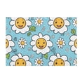 thumbnail image 2 of Toilet Rug Rectangle Bathroom Rugs Non-Slip Soft Plush Machine Washable Contour Bath Mat Happy Face Daisies Flower 24x16, 2 of 9