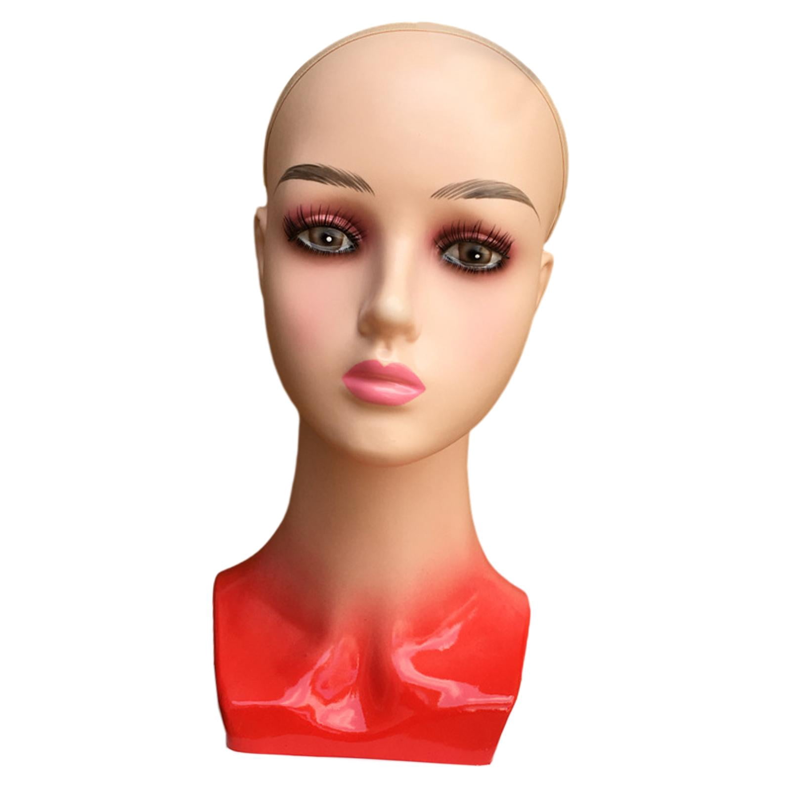 Female Bald Mannequin Head Manikin Head Stands for Hairpieces s Making redcloth