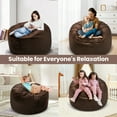 thumbnail image 4 of AMERICAN CENTURY HOME 3 Ft Bean Bag Chair, Memory Foam Filled, Removable Velvet Cover, for Adults/Teens, Chocolate, 4 of 6