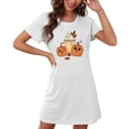thumbnail image 4 of Tnhcen Robe de Nuit Grande Taille Halloween Imprimé Drôle de Dessin Animé Manches Courtes Col Rond Longueur Courte Polyester Spandex P-2TG pour Chaque Corps, 4 of 5