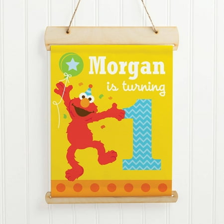 Personalized Sesame Street Elmo Hanging Birthday Sign