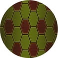 thumbnail image 1 of Ahgly Company Tapis d'Intérieur Rond Lavable en Machine Vert Olive Transitionnel, 3 Pieds Rond, 1 of 7