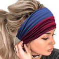 thumbnail image 3 of Jiaroswwei Lady Hair Band Contrast Color Wide High Elasticity Sweat Absorption Quick Dry Head Wrap Hair Accessories, 3 of 8