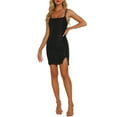 thumbnail image 2 of INSPIRE CHIC Women's Dress Lace Up Sequin Spaghetti Straps Cocktail Party Mini Dress S Black, 2 of 5