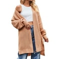 thumbnail image 1 of AherBiu Cardigan Sweaters for Women Ribble Knitted Mid-Long Split Fall Winter Women's Clothes, 1 of 6