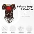 thumbnail image 4 of Naloa Wolf With Wildflowers Bodysuits for Women, Women's Short-Sleeved Onesie, One-Piece for Parties, dates, clubs-Large, 4 of 7