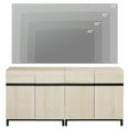 thumbnail image 5 of WAMPAT Modern TV Stand for TVs up to 70 inch, 2 in 1 Entertainment Center TV Console with Adjustable Shelves and Metal Base for Living Room,Bedroom,Light Oak, 5 of 6