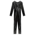 thumbnail image 5 of Choomomo Women's Metallic Leotard Slim Fit Stretch Full Body Suit One-Piece Fitness Yoga Jumpsuit Black 3XL, 5 of 6