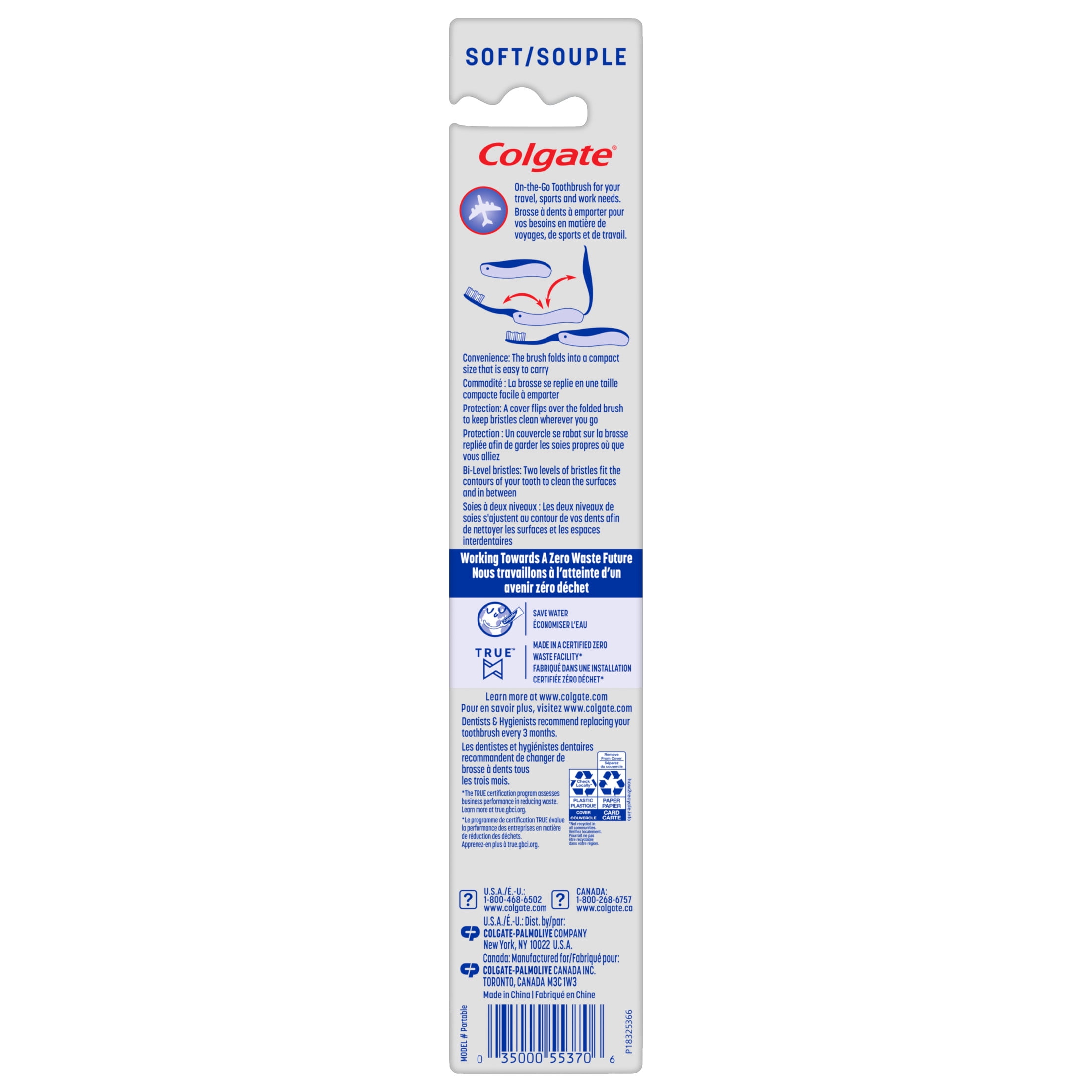 Colgate Adult Manual Travel Toothbrush, Soft