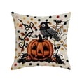 thumbnail image 3 of Halloween Pillow Covers 18x18 Imitation Embroidery Linen Throw Pillow Cases, Decorative Couch Pillow Covers for Sofa Bedroom Living Room, Natural Linen Halloween Decor by OVFUIZ, 3 of 7