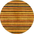 thumbnail image 1 of Ahgly Company Indoor Round Abstract Dark Orange Oriental Area Rugs, 5' Round, 1 of 6