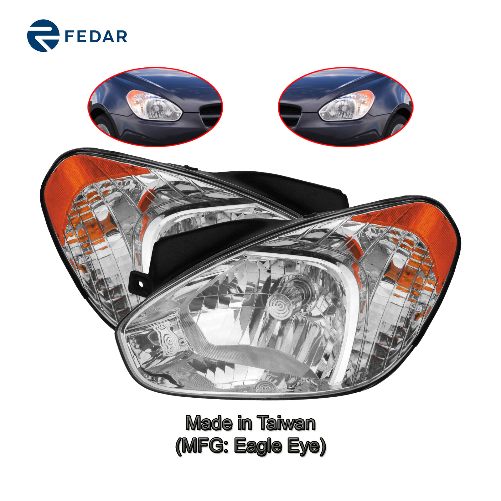 Headlight Lamp Fit Hyundai Accent Sedan/Hatchback 2007 2008 2009 2010